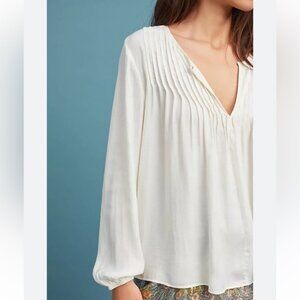 Anthropologie Dolan babydoll Joella Pleated Blouse Ivory Size M